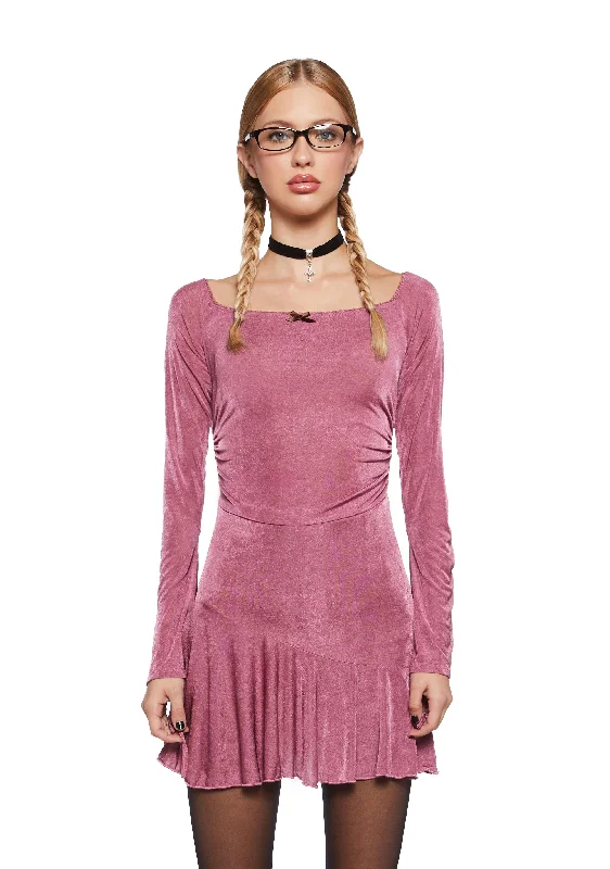 Nonchalant Energy Mini Dress - Pink