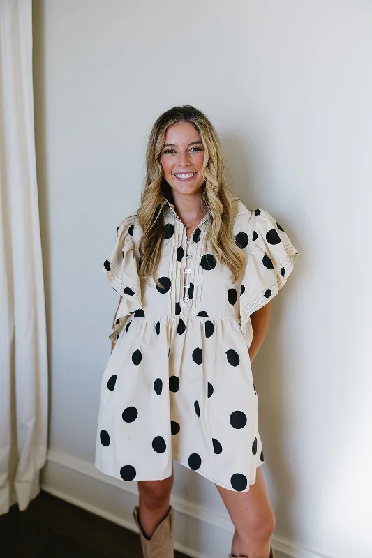 Pippa Mini Dress - Natural Stylish Spaghetti Strap Mini Dress