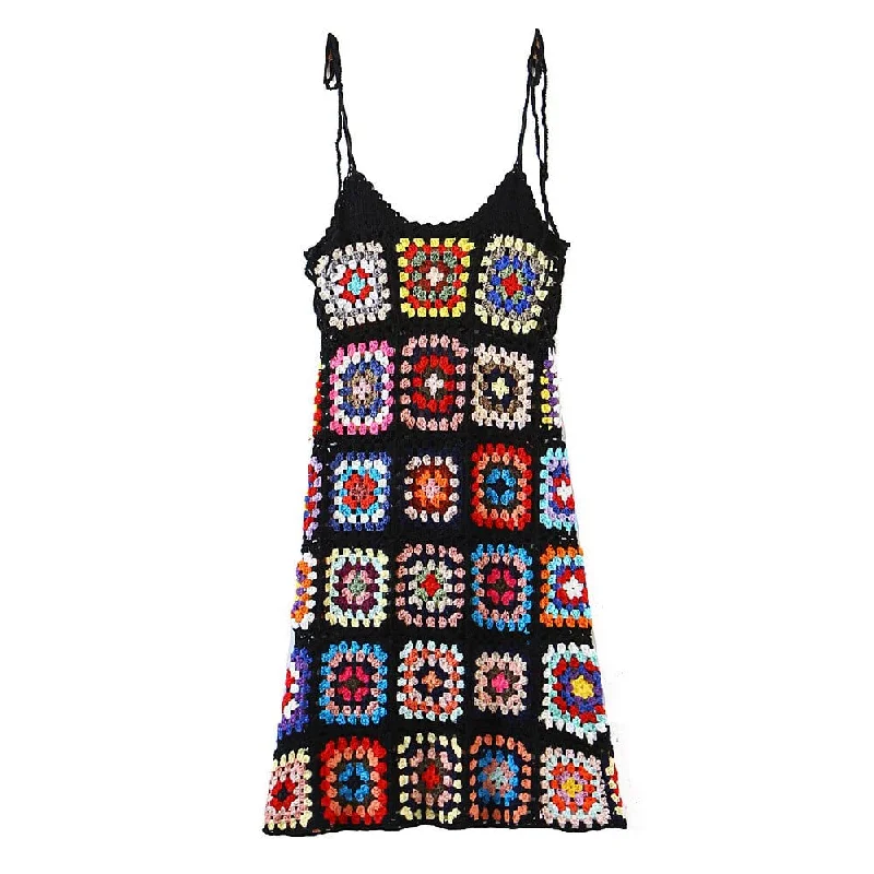 Quinn Crochet Mini Dress Trendy Denim Mini Dress