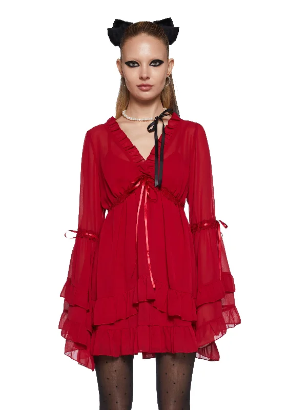 Real Divinity Mini Dress - Red