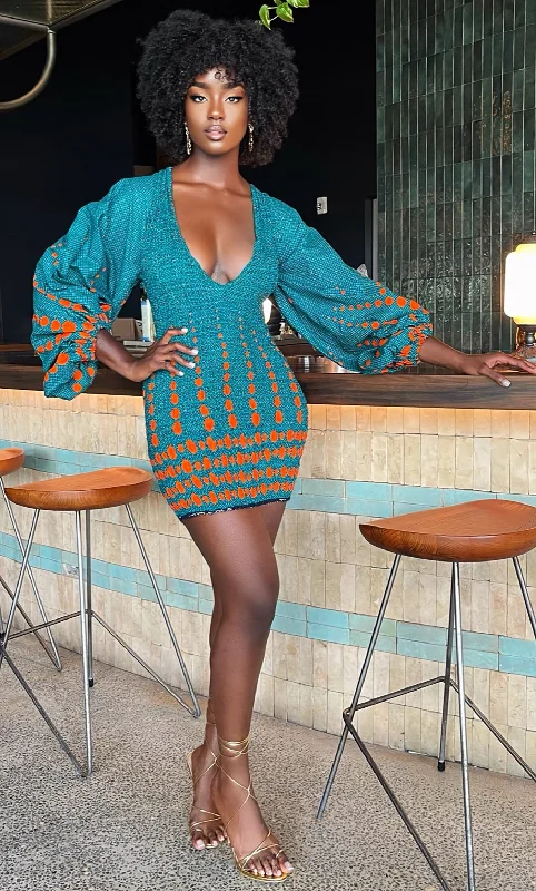 Rema African Print Mini Dress Elegant Tulle Mini Dress