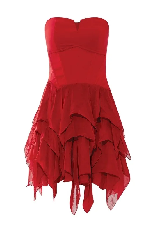 SHELLEY RED CORSET MINI DRESS