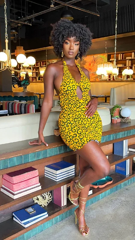 Sika African Print Mini Dress Cozy Knitted Mini Dress