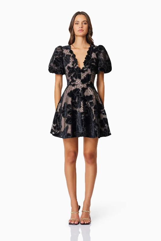 Zara Party Mini Dress In Black