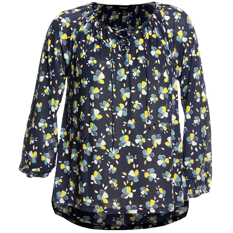 Style & Co Yellow or Blue Lace-Up Floral Print High-Low Blouse Plus Size Chic Ruffle Blouse Style & Co Yellow or Blue Lace-Up Floral Print High-Low Blouse Plus Size Chic Ruffle Blouse
