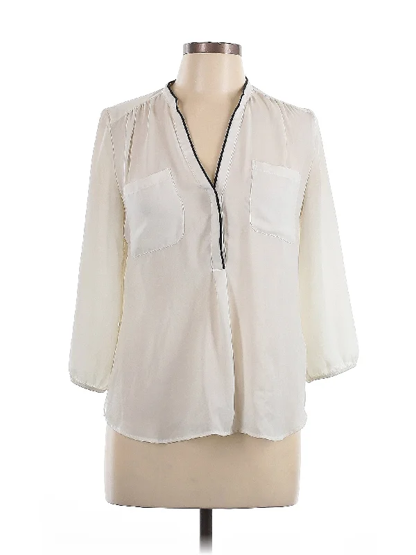 3/4 Sleeve Blouse Satin Drape Blouse