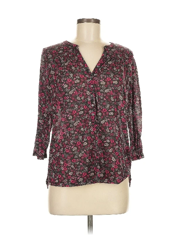 3/4 Sleeve Blouse Floral Chiffon Blouse