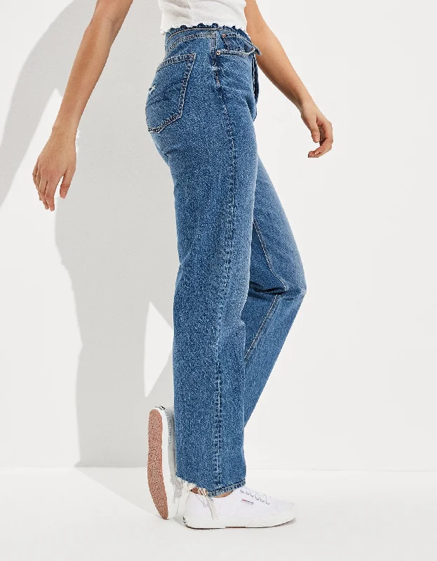 AE Highest Waist Baggy Straight Jean Comfortable Zip-Fly Denim Jeans