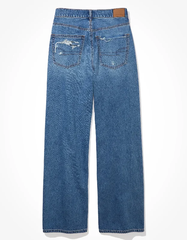 AE Super High-Waisted Baggy Wide-Leg Jean Stylish Bootcut Denim Jeans