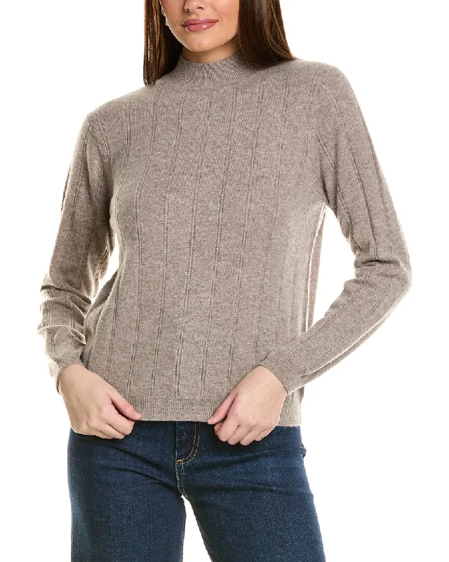 Amicale Cashmere Wide Rib Cashmere Sweater Spandex Rayon Corduroy