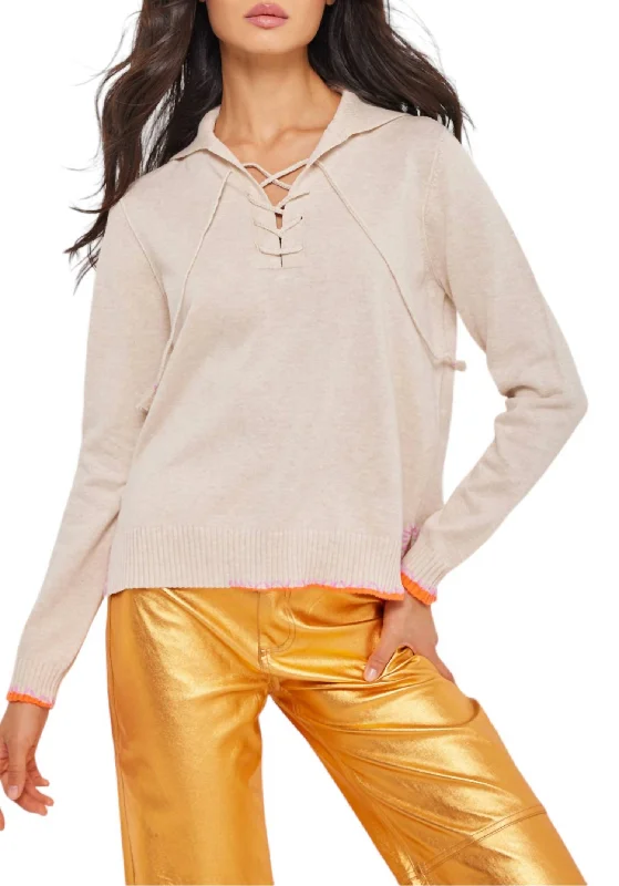 Below Deck Pullover Sweater In Almond Lightweight Heavyweight Midweight