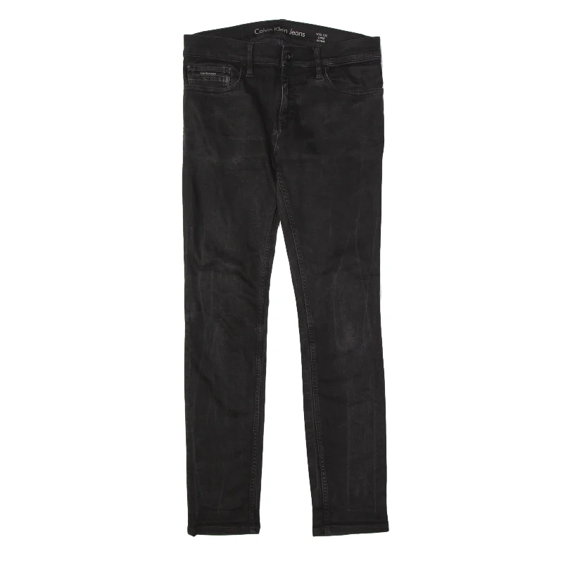 CALVIN KLEIN Jeans Black Denim Slim Skinny Womens W32 L32 Casual Loose Fit Jeans