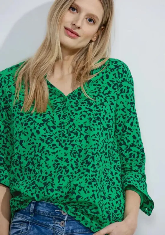 Cecil Minimal Print Blouse, Celery Green