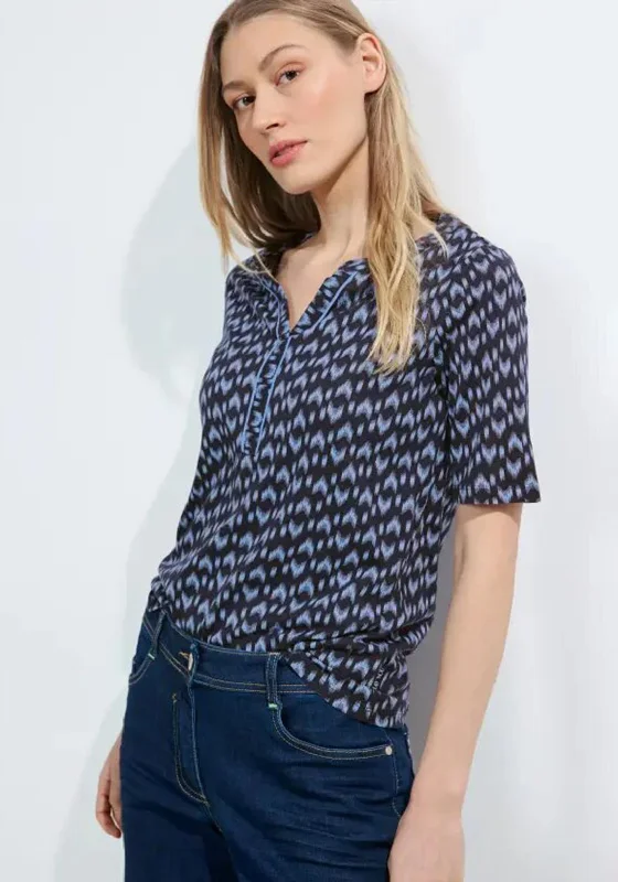 Cecil Print Tunic Blouse, Universal Blue