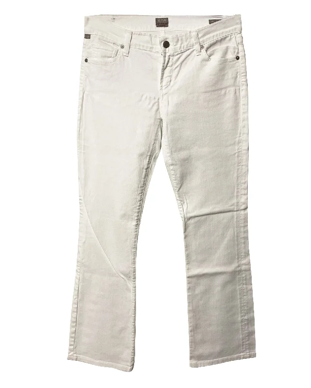 Citizens of Humanity Classic Jeans in White Cotton Comfortable Drawstring Waist Jeans Citizens of Humanity Classic Jeans in White Cotton Comfortable Drawstring Waist Jeans