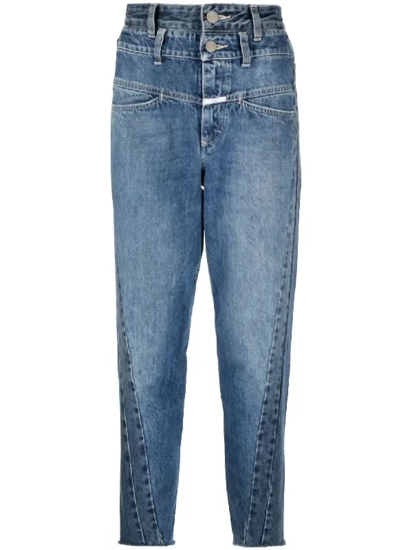 Curved X Jean Cropped Jeans In Medium Blue