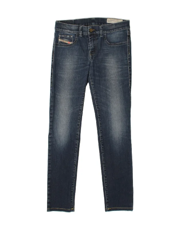 DIESEL Womens Livier Super Slim Jeans W28 L29 Blue Cotton Casual Straight-Leg Jeans