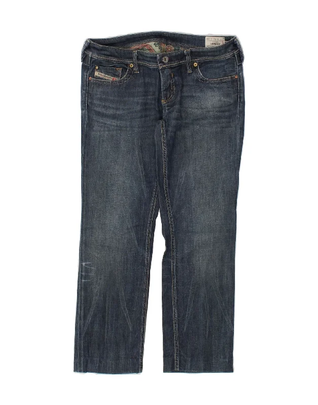 DIESEL Womens Lowky Straight Jeans W31 L32 Blue Cotton Trendy Layered Pocket Jeans