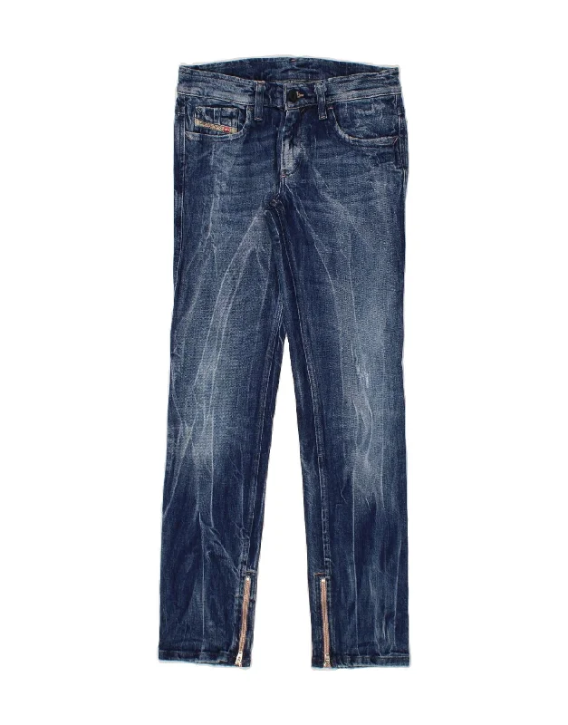 DIESEL Womens Slim Jeans W26 L28  Blue Cotton Casual Distressed Denim Jeans