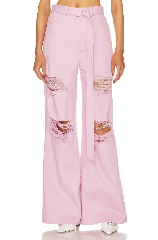 Distressed Wide Leg Jean In Blossom Trendy Bootcut High-Waisted Jeans