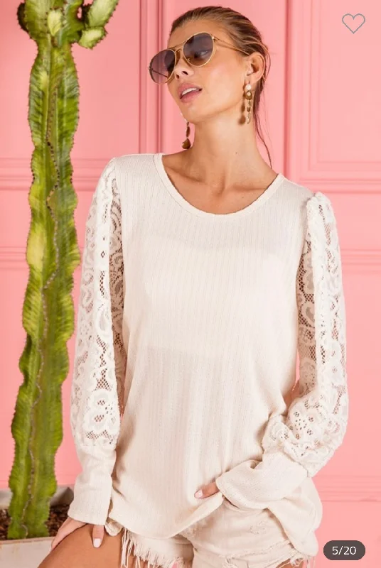 Floral Lace Blouse Silky Tunic Blouse