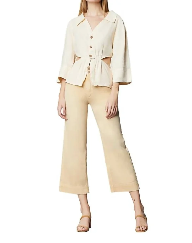 Hepburn High Rise Wide Leg Jean In Butterscotch Trendy Patchwork Denim Jeans