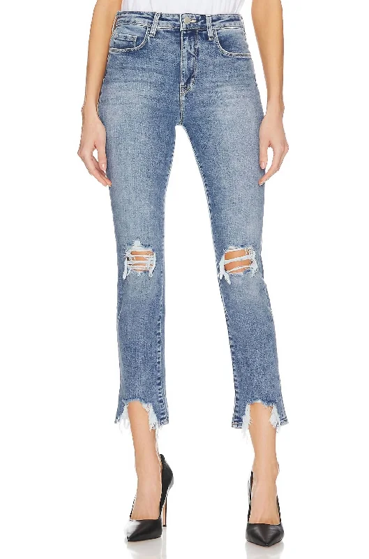 High Line High Rise Skinny Jean In Sodalite Destruct Trendy Skinny High-Waist Jeans