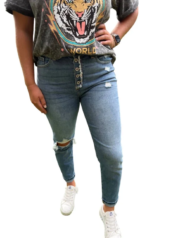 High Rise Mom Jeans In Medium Wash Trendy Acid Wash Skinny Jeans
