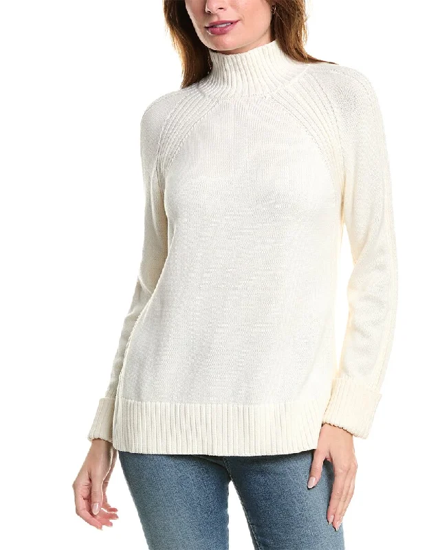 Jones New York Directional Mock Neck Sweater Sweater Knitwear Pullover