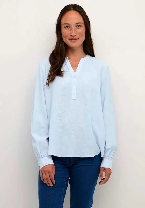 Kaffe Milia Linen Blend Blouse, Windsurfer Off-Shoulder Wrap Blouse