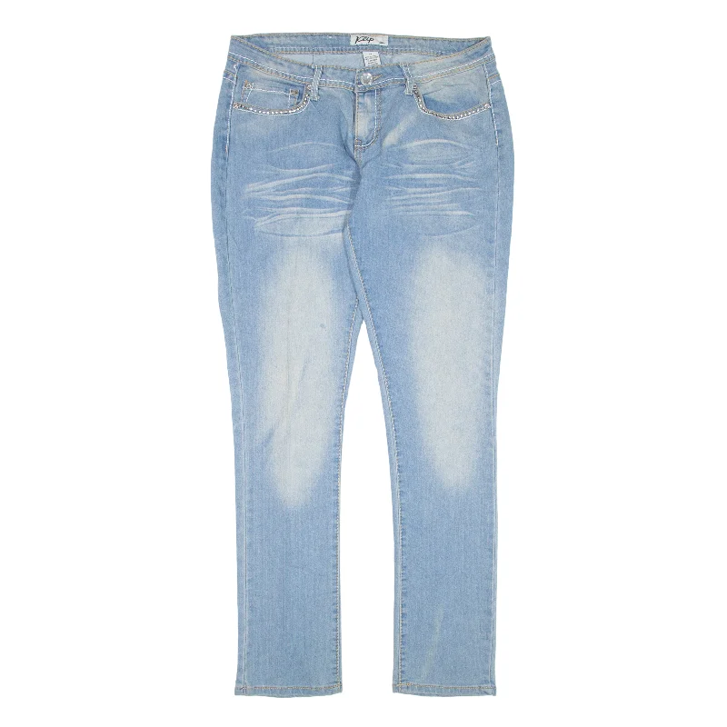 KLIP Rhinestone Low Rise Y2K Jeans Blue Denim Slim Skinny Stone Wash Womens W30 L32 Stylish Paperbag Waist Denim KLIP Rhinestone Low Rise Y2K Jeans Blue Denim Slim Skinny Stone Wash Womens W30 L32 Stylish Paperbag Waist Denim