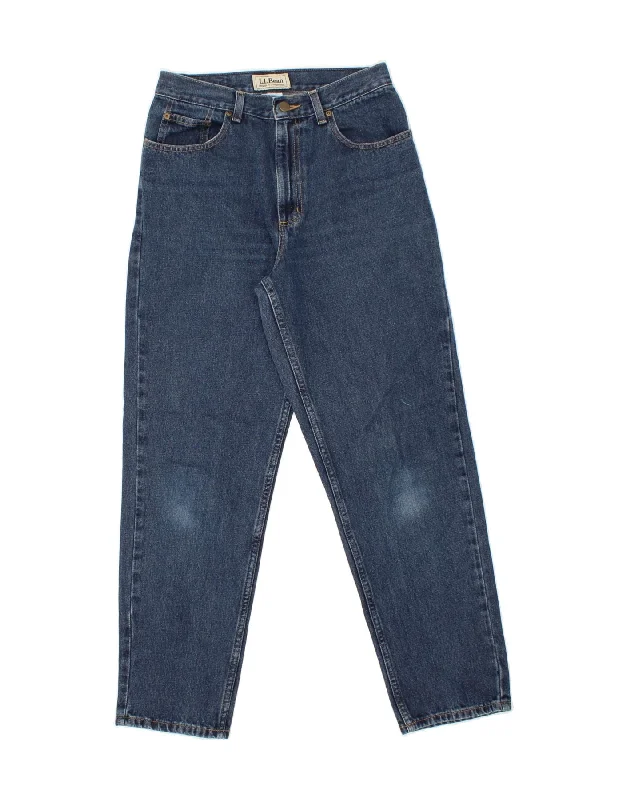 L.L.BEAN Womens High Waist Tapered Jeans US 10 Medium W27 L30 Blue Cotton Cozy Wide-Legged Jeans L.L.BEAN Womens High Waist Tapered Jeans US 10 Medium W27 L30 Blue Cotton Cozy Wide-Legged Jeans