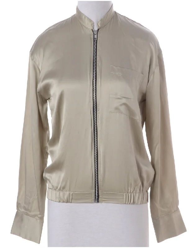 Label Blouse Beige Bomber Loose Fit Blouse