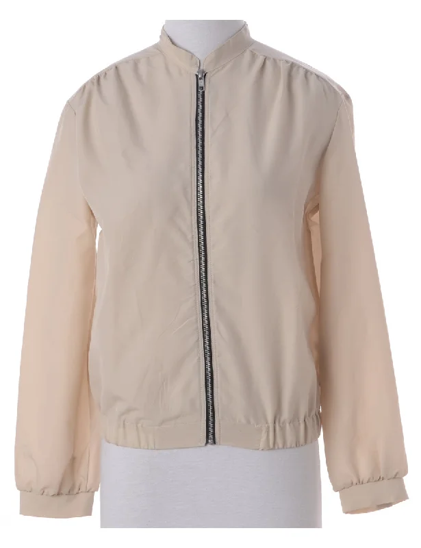 Label Blouse Cream Bomber Silky Draped Blouse