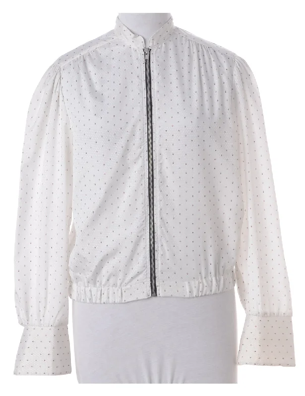 Label Blouse Ditzy Floral Print Bomber Short Sleeve Blouse