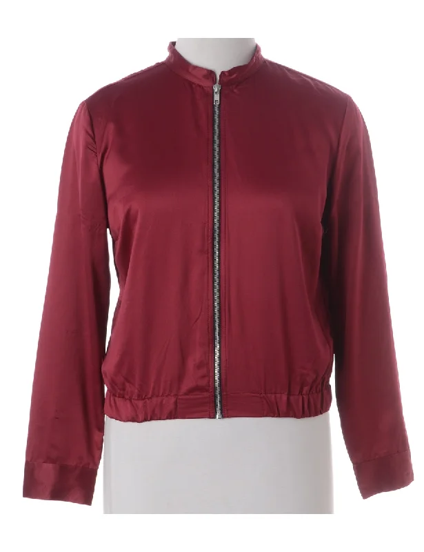 Label Blouse Maroon Bomber Elegant Embroidery Blouse