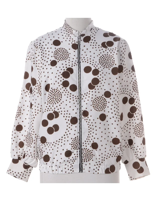 Label Blouse Polka Dots Bomber Office Formal Blouse