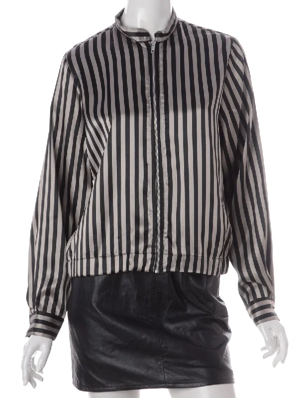 Label Blouse Striped Bomber Classic Striped Blouse