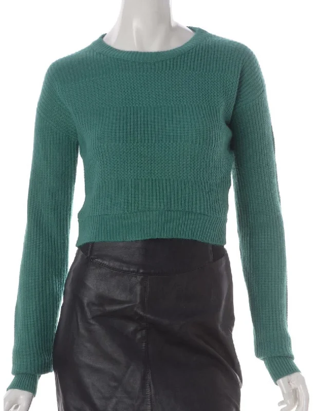Label Hari Cropped Jumper Solid Color Striped Floral Print