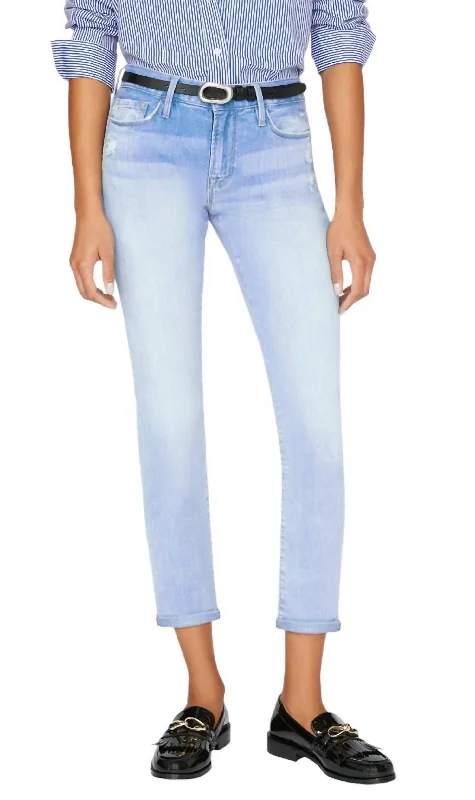 Le Garcon Jean In Humphrey Rips Fashionable Cropped Denim Jeans