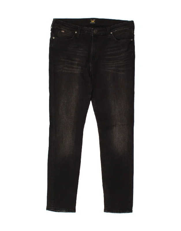 LEE Womens Skinny Jeans W34 L28 Black Casual Distressed Skinny Jeans