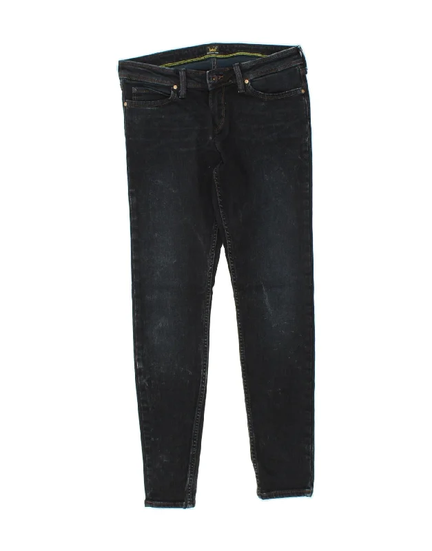 LEE Womens Toxey Skinny Jeans W29 L31 Black Cotton Stylish Acid-Wash Jeans