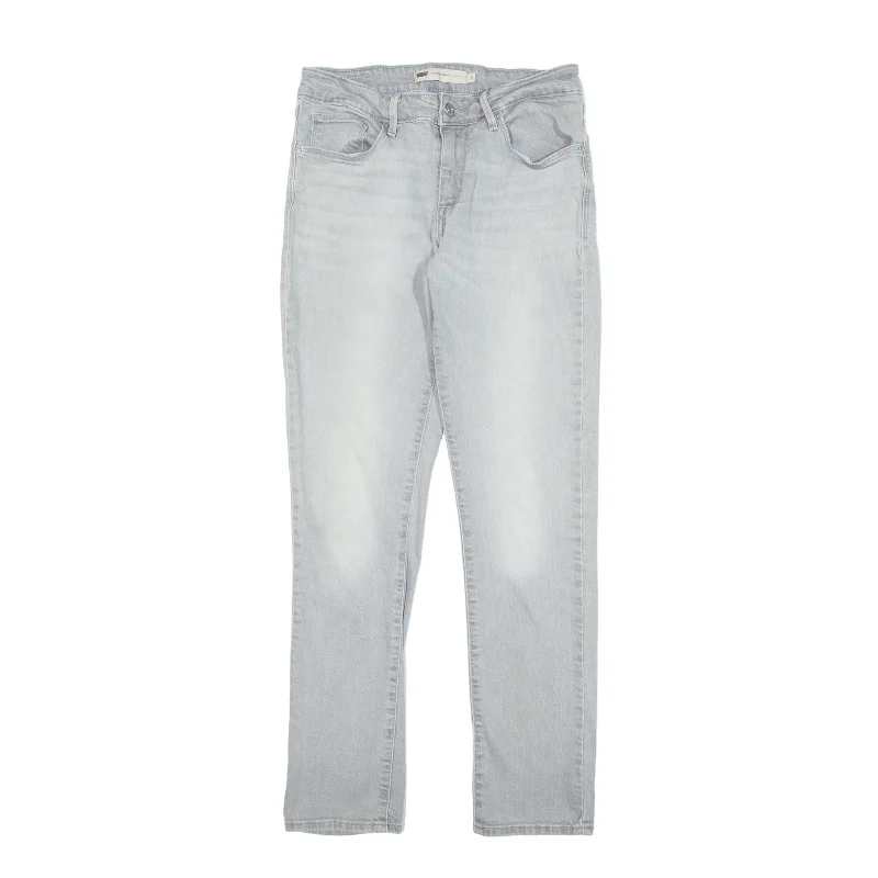 LEVI'S Mid Rise Jeans Grey Denim Slim Skinny Stone Wash Womens W29 L32 Fashionable Mom Jeans LEVI'S Mid Rise Jeans Grey Denim Slim Skinny Stone Wash Womens W29 L32 Fashionable Mom Jeans