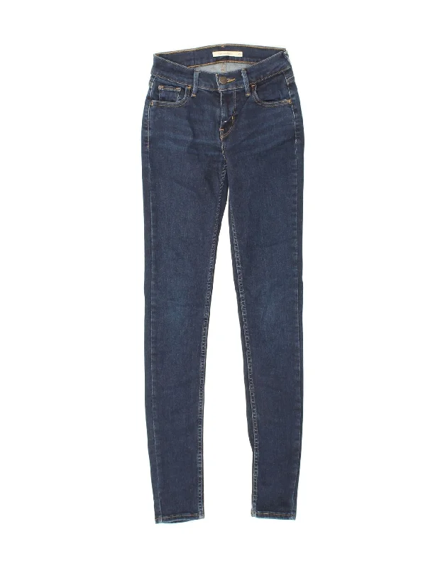 LEVI'S Womens 710 Super Skinny Jeans W23 L30 Blue Cotton Stylish High-Waist Jeans