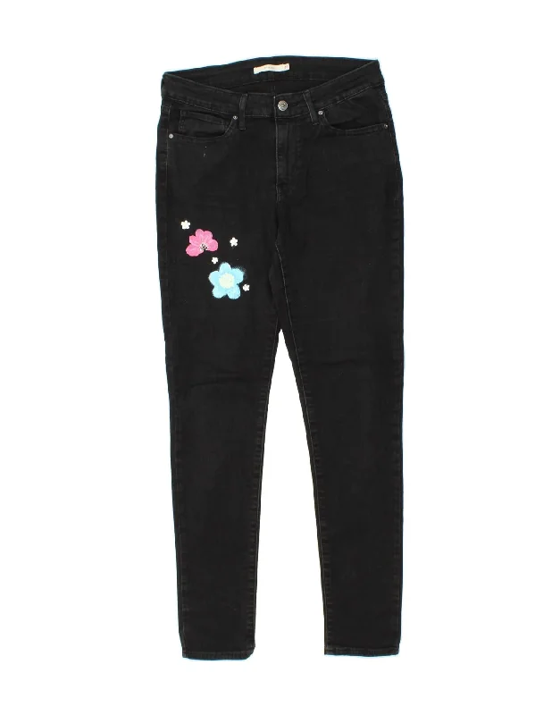 LEVI'S Womens 711 Skinny Jeans W30 L30 Black Cotton Trendy Wide-Leg High-Waist Denim LEVI'S Womens 711 Skinny Jeans W30 L30 Black Cotton Trendy Wide-Leg High-Waist Denim