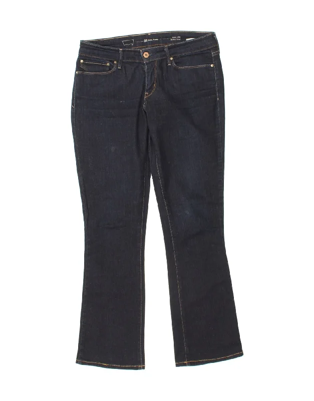 LEVI'S Womens Modern Rise Skinny Bootcut Jeans W28 L30 Navy Blue Cotton Fashionable Mom Jeans LEVI'S Womens Modern Rise Skinny Bootcut Jeans W28 L30 Navy Blue Cotton Fashionable Mom Jeans
