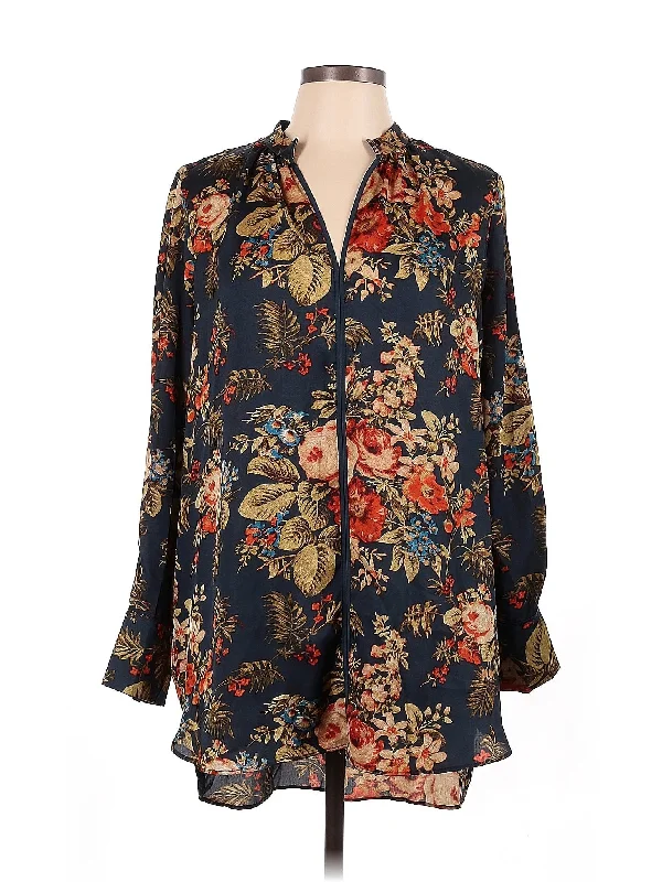 Long Sleeve Blouse Collared Satin Blouse