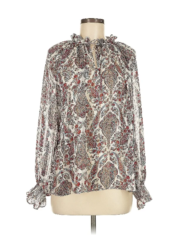 Long Sleeve Blouse Elegant Silk Blouse