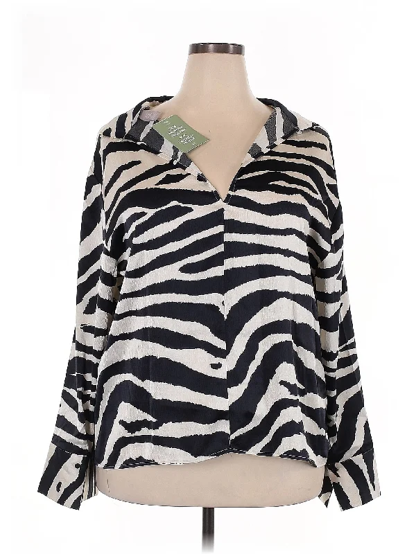 Long Sleeve Blouse Sheer Sleeve Blouse