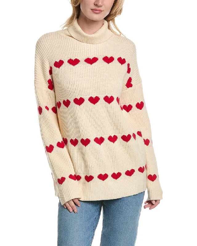 LUXE ALWAYS Hearts Sweater Tailored Straight A-Line